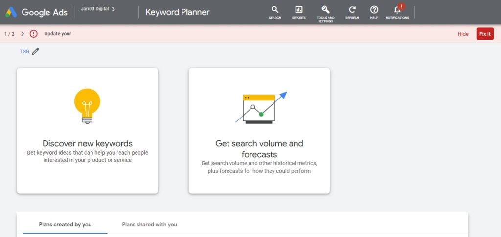 How to estimate Google Ads cost in Google Ads management dashboard