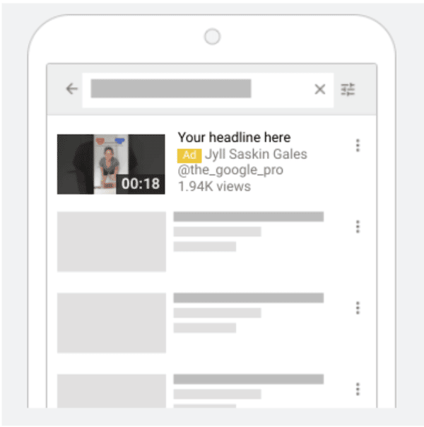 Example of a YouTube in-feed video ad
