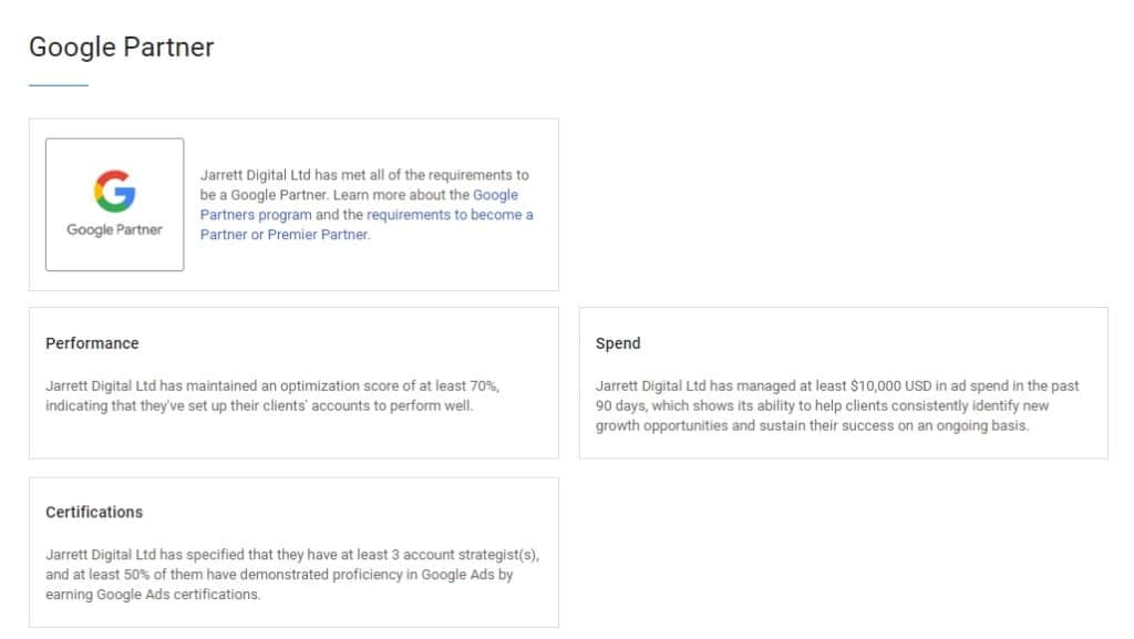 Claire Jarrett is a certified Google Ads Partner
