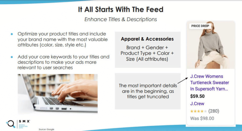 Optimize Google Shopping ads by optimizing your product feed