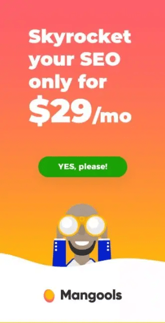 Mangools banner ad example