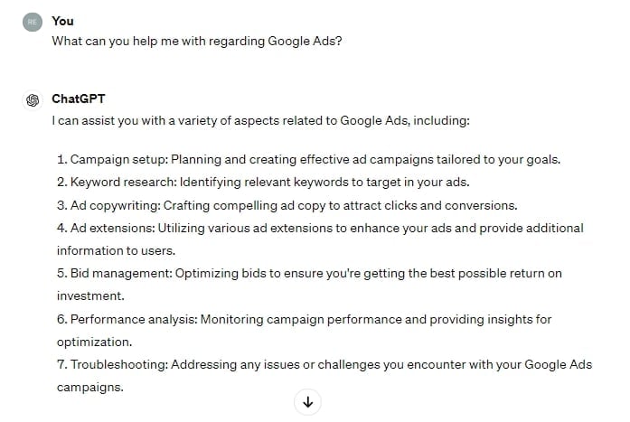 what can chatgpt help with in google ads