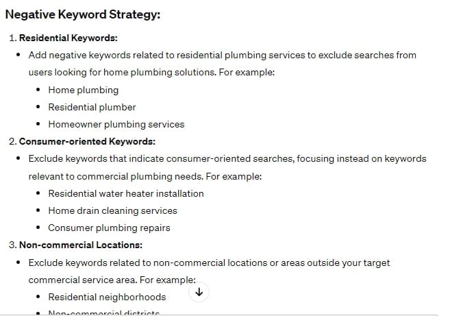 google ads negative keywords
