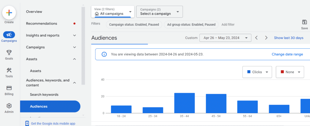 new google ads dashboard audience metrics and insights