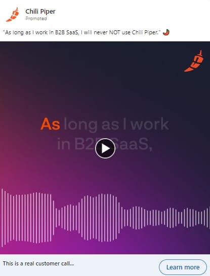 Example of a retargeting ad on LinkedIn Ads