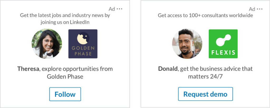 an example of linkedin dynamic ads