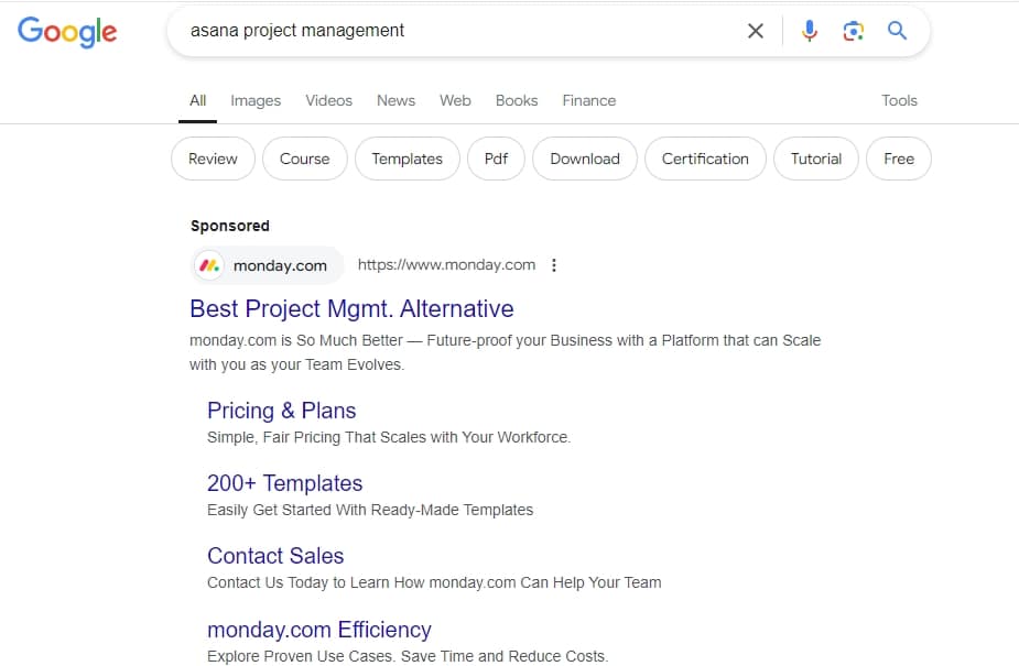 targeting competitors with google ads example