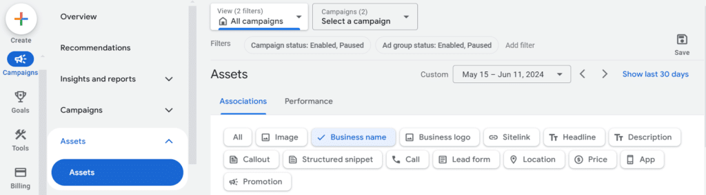 where to find google ads assets in your dashboard