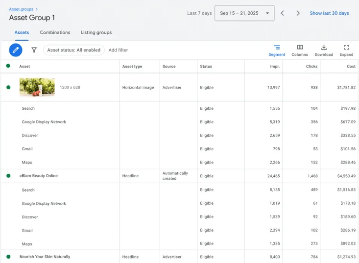 Performance Max insights