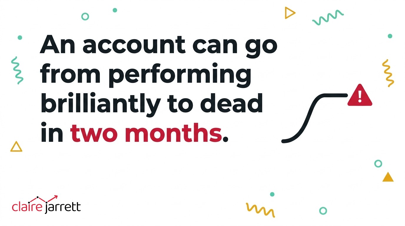 An account can go from performing brilliantly to dead in two months, Claire Jarrett on Google's automated recommendations