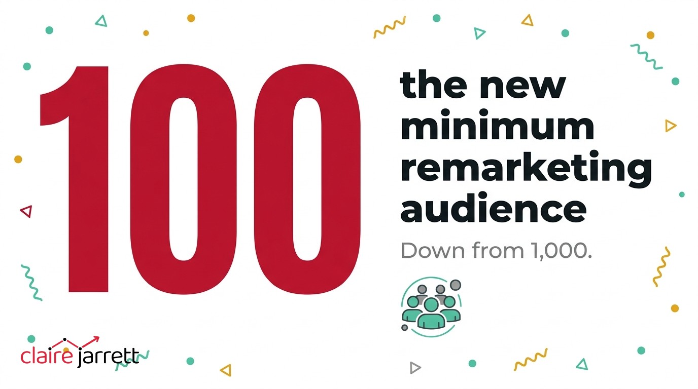 Google Ads cuts the minimum remarketing audience size to 100 users, down from 1,000